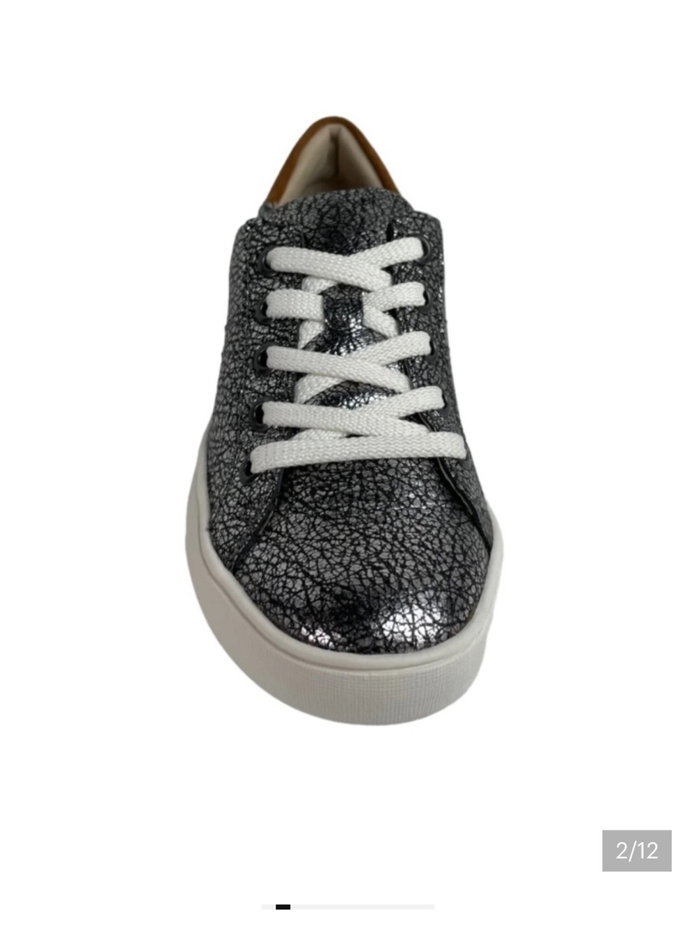 Leather Morrison Sneakers in Silver Crackle
